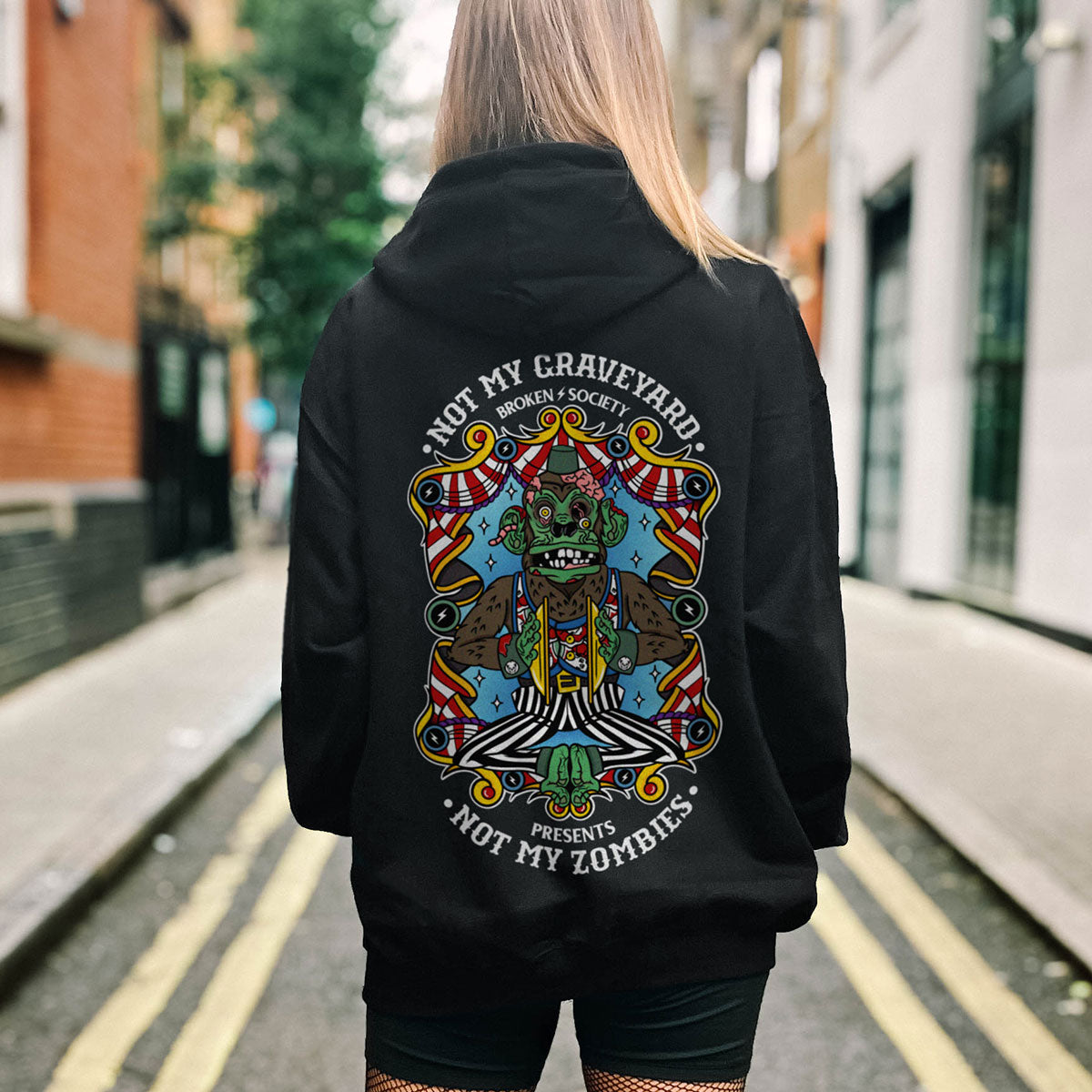 Not My Graveyard Hoodie (Unisex)-Tattoo Clothing, Tattoo Hoodie, JH001-Broken Society