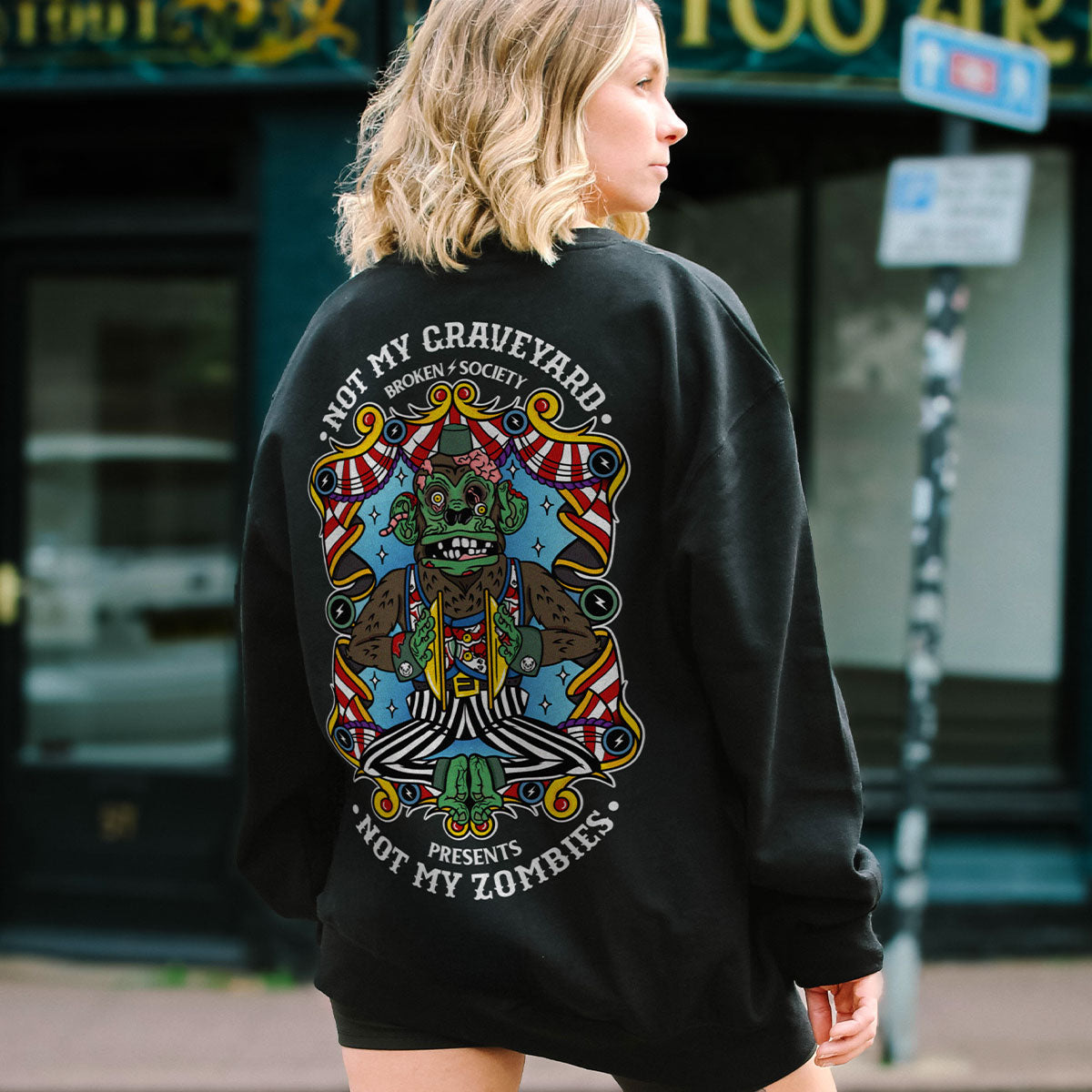 Not My Graveyard Sweatshirt (Unisex)-Tattoo Clothing, Tattoo Sweatshirt, JH030-Broken Society