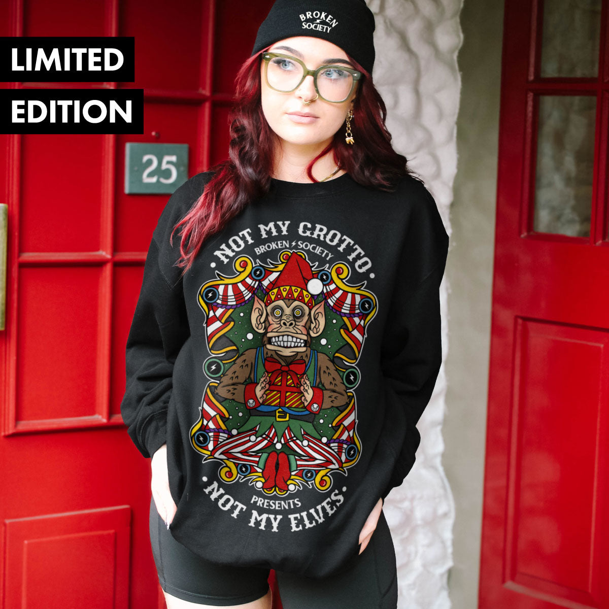 Not My Grotto Christmas Jumper (Unisex)-Tattoo Clothing, Tattoo Sweatshirt, JH030-Broken Society