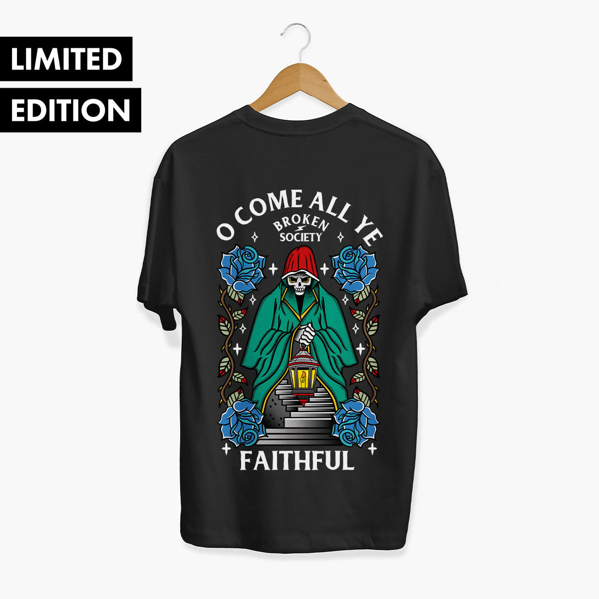 O Come All Ye Faithful Christmas T-Shirt (Unisex)-Tattoo Clothing, Tattoo T-Shirt, EP01-Broken Society