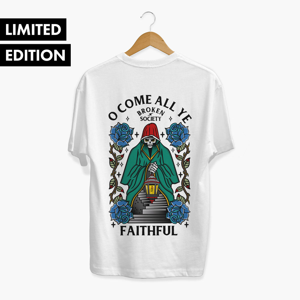 O Come All Ye Faithful Christmas T-Shirt (Unisex)-Tattoo Clothing, Tattoo T-Shirt, EP01-Broken Society