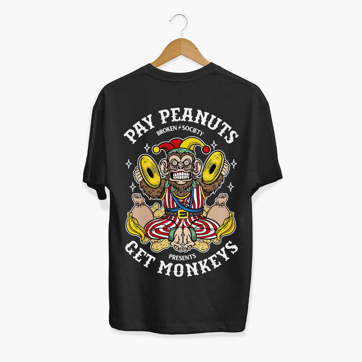 Pay Peanuts T-Shirt (Unisex)-Tattoo Clothing, Tattoo T-Shirt, EP01-Broken Society