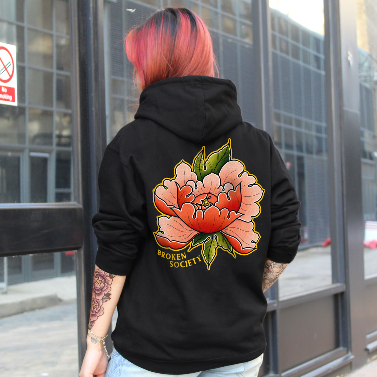 In Bloom II Hoodie (Unisex)-Tattoo Clothing, Tattoo Hoodie, JH001-Broken Society