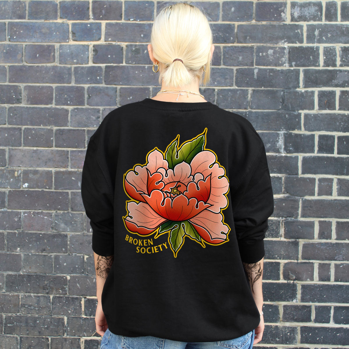 In Bloom II Sweatshirt (Unisex)-Tattoo Clothing, Tattoo Sweatshirt, JH030-Broken Society