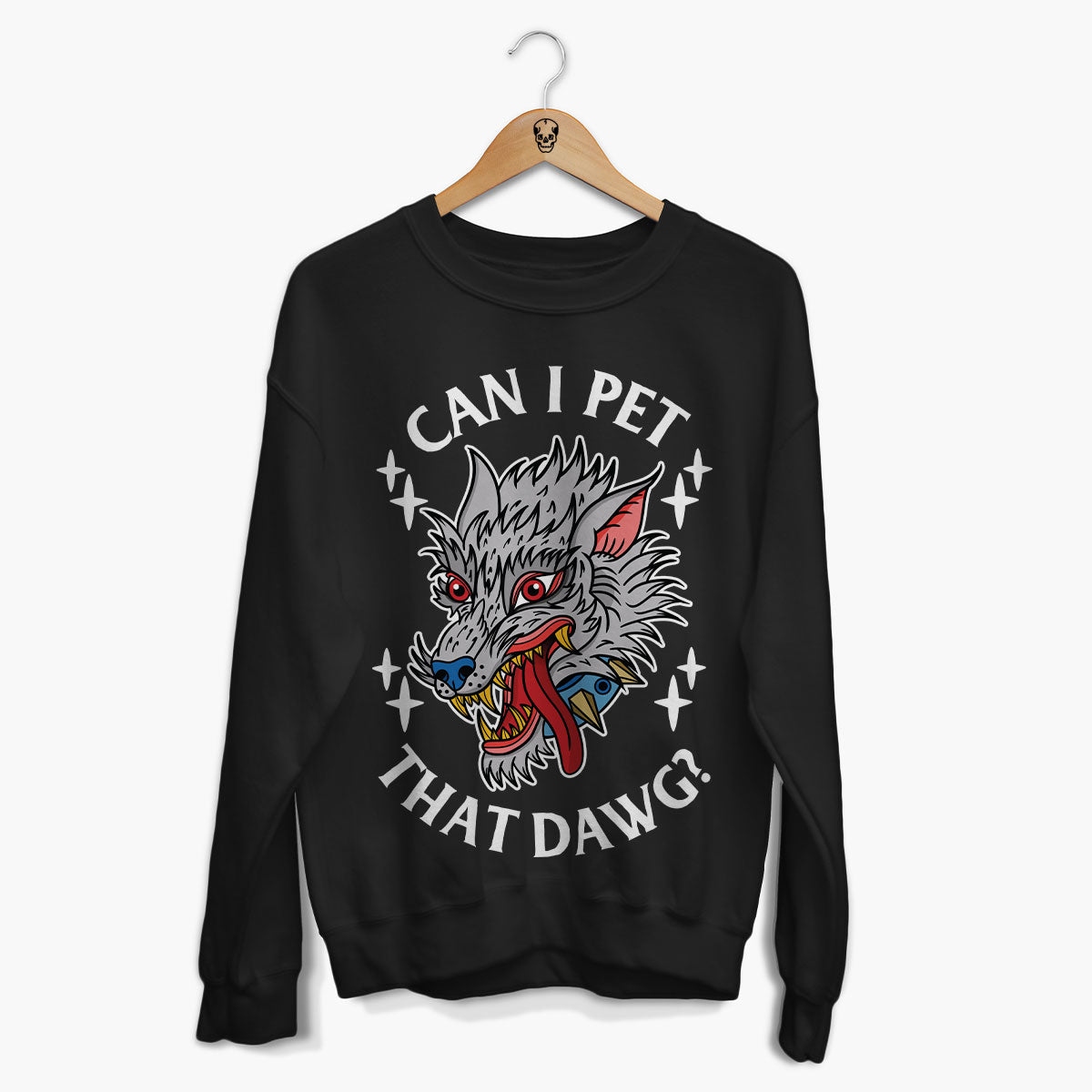 Pet That Dawg Front Print Sweatshirt (Unisex)-Tattoo Clothing, Tattoo Sweatshirt, JH030-Broken Society