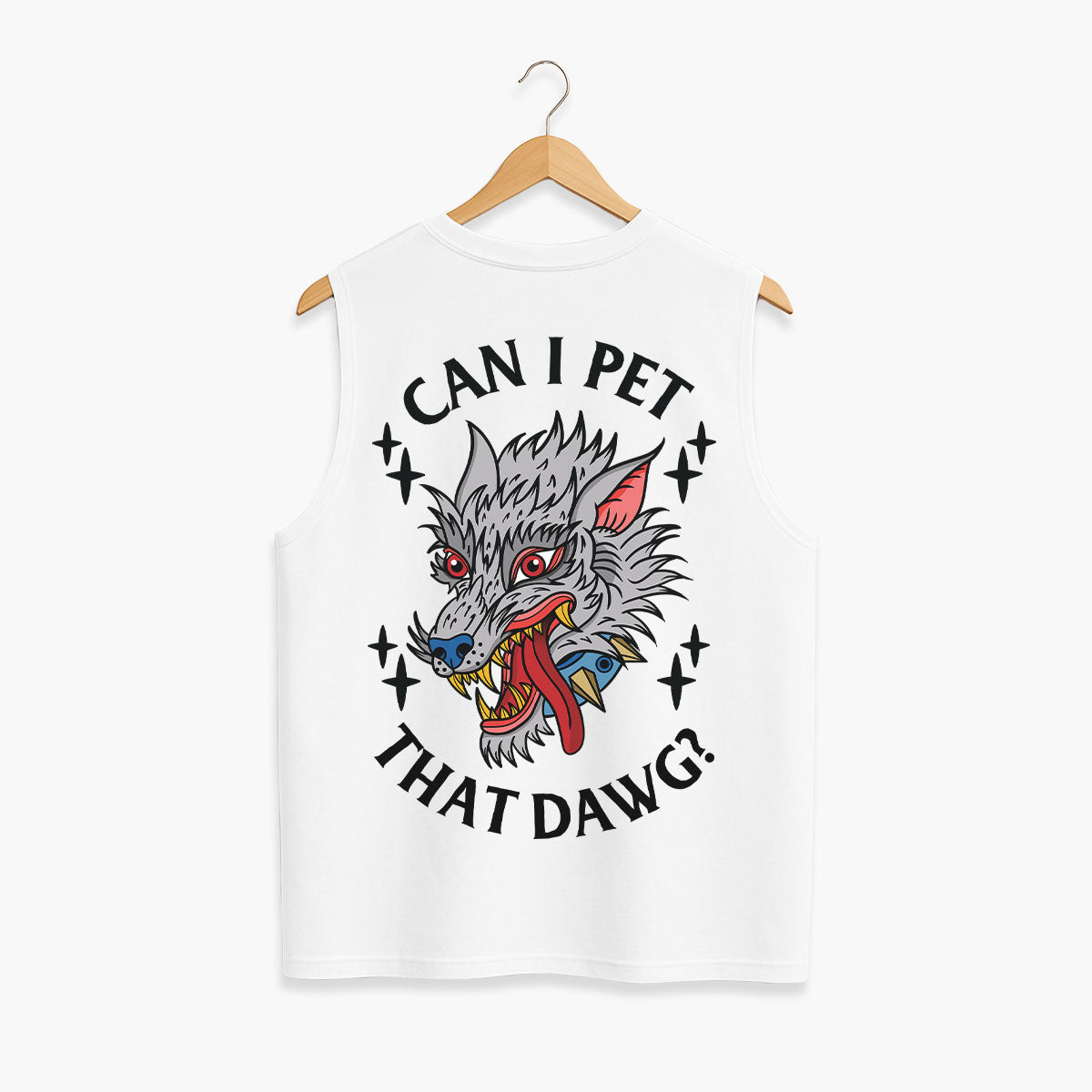 Pet That Dawg Sleeveless T-Shirt (Unisex)-Tattoo Clothing, Tattoo Sleeveless T-Shirt, EP01S-Broken Society