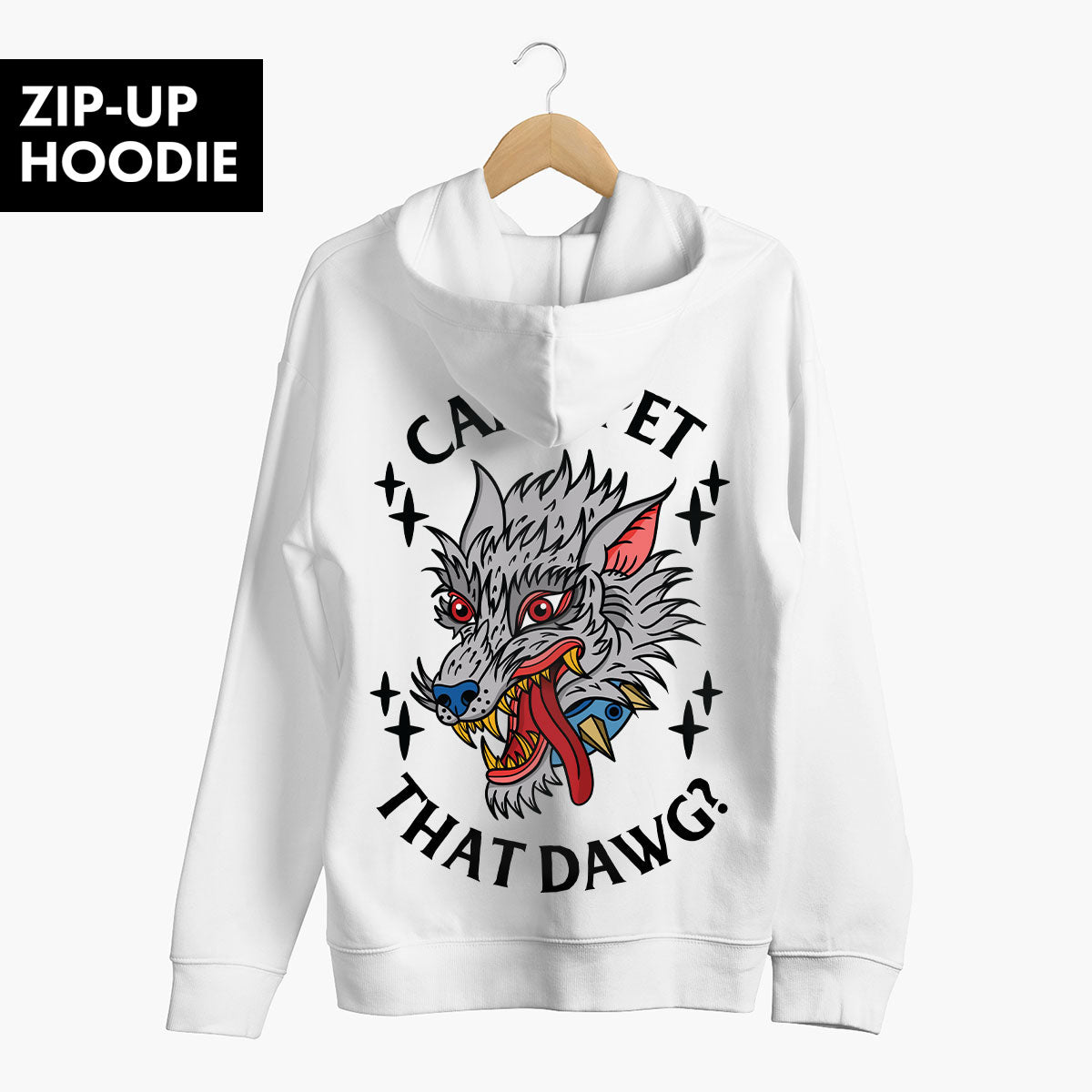 Pet That Dawg Zip-Up Hoodie (Unisex)-Tattoo Clothing, Tattoo Zip-Up Hoodie, JH050-Broken Society