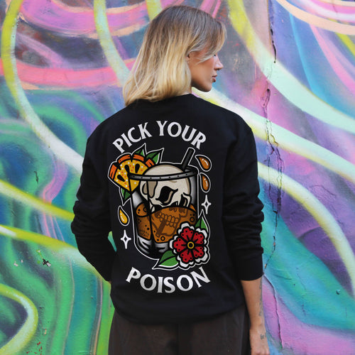 Pick Your Poison Sweatshirt (Unisex)-Tattoo Clothing, Tattoo Sweatshirt, JH030-Broken Society