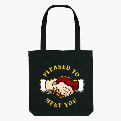 Pleased To Meet You Strong-As-Hell Tote Bag-Tattoo Apparel, Tattoo Accessories, Tattoo Gift, Tattoo Tote Bag-Broken Society