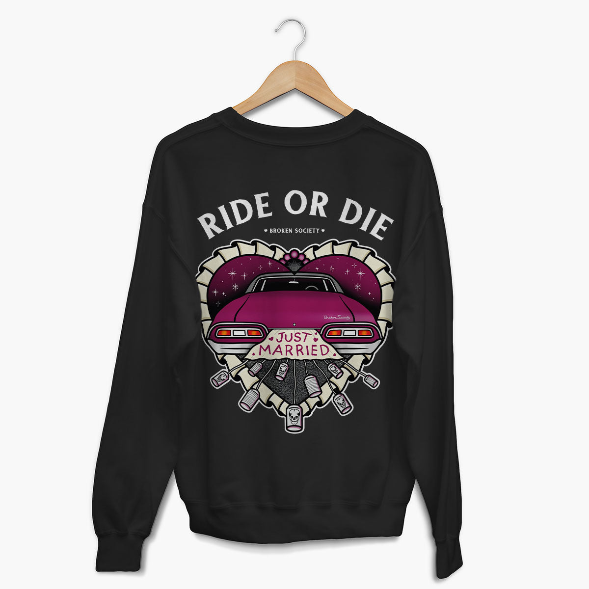 Ride Or Die Sweatshirt (Unisex)-Tattoo Clothing, Tattoo Sweatshirt, JH030-Broken Society