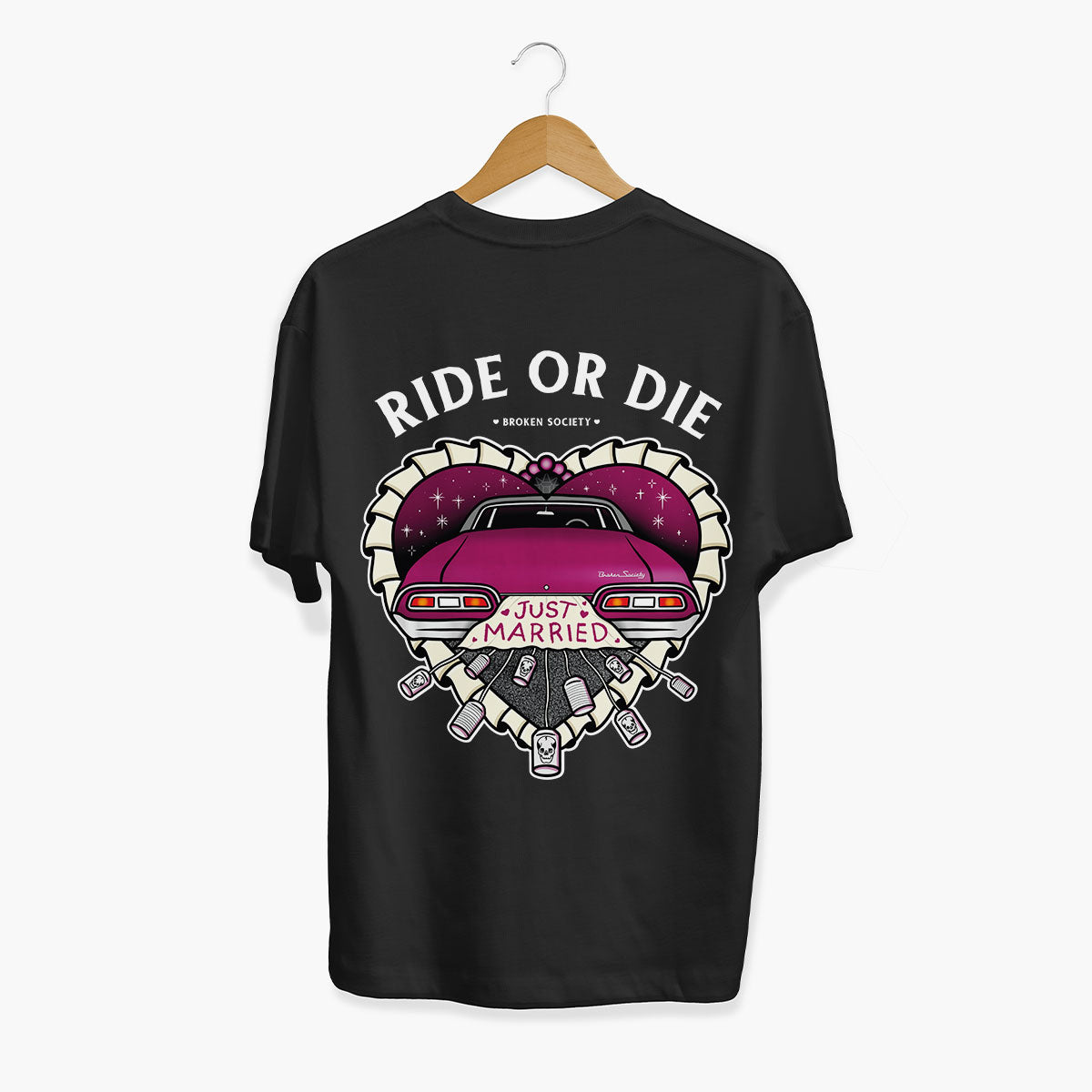 Ride Or Die T-Shirt (Unisex)-Tattoo Clothing, Tattoo T-Shirt, EP01-Broken Society