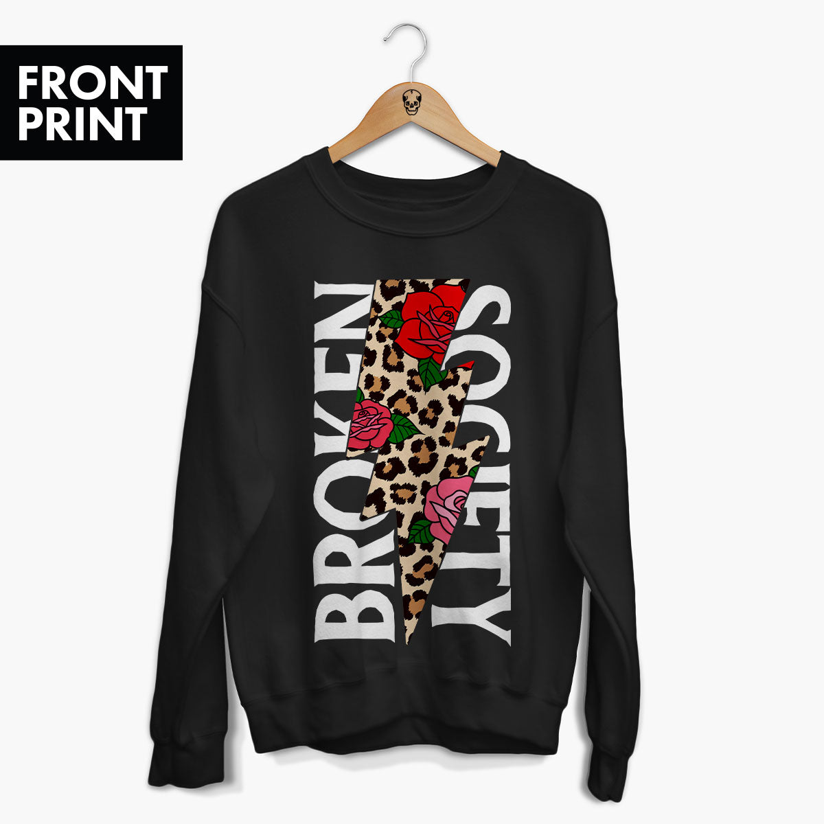 Roses And Animal Print Front Print Sweatshirt (Unisex)-Tattoo Clothing, Tattoo Sweatshirt, JH030-Broken Society