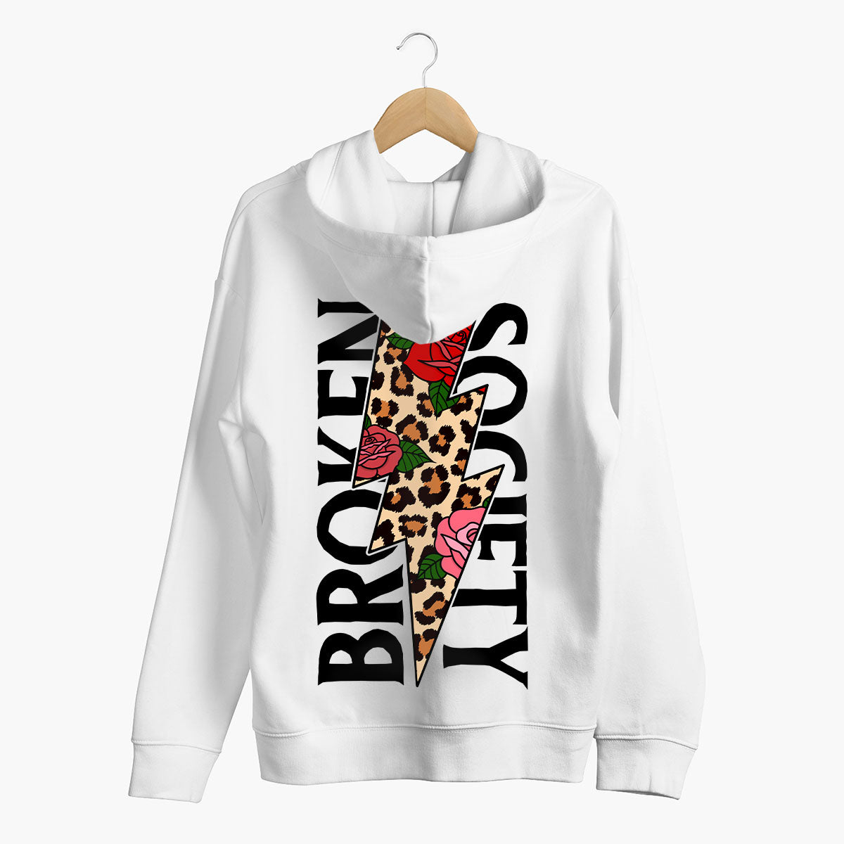 Roses And Animal Print Hoodie (Unisex)-Tattoo Clothing, Tattoo Hoodie, JH001-Broken Society