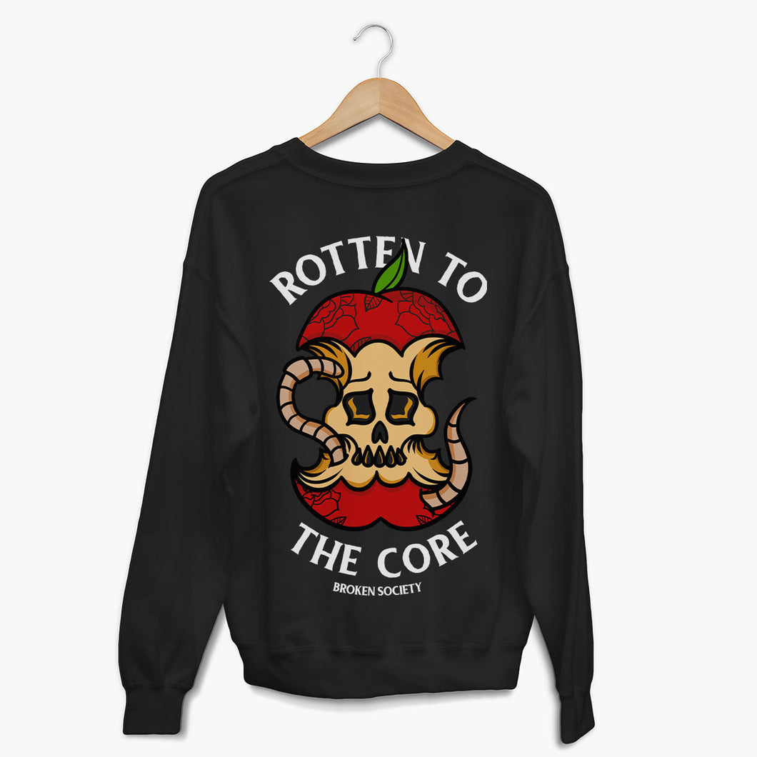 Rotten To The Core Sweatshirt (Unisex)-Tattoo Clothing, Tattoo Sweatshirt, JH030-Broken Society