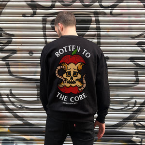 Rotten To The Core Sweatshirt (Unisex)-Tattoo Clothing, Tattoo Sweatshirt, JH030-Broken Society