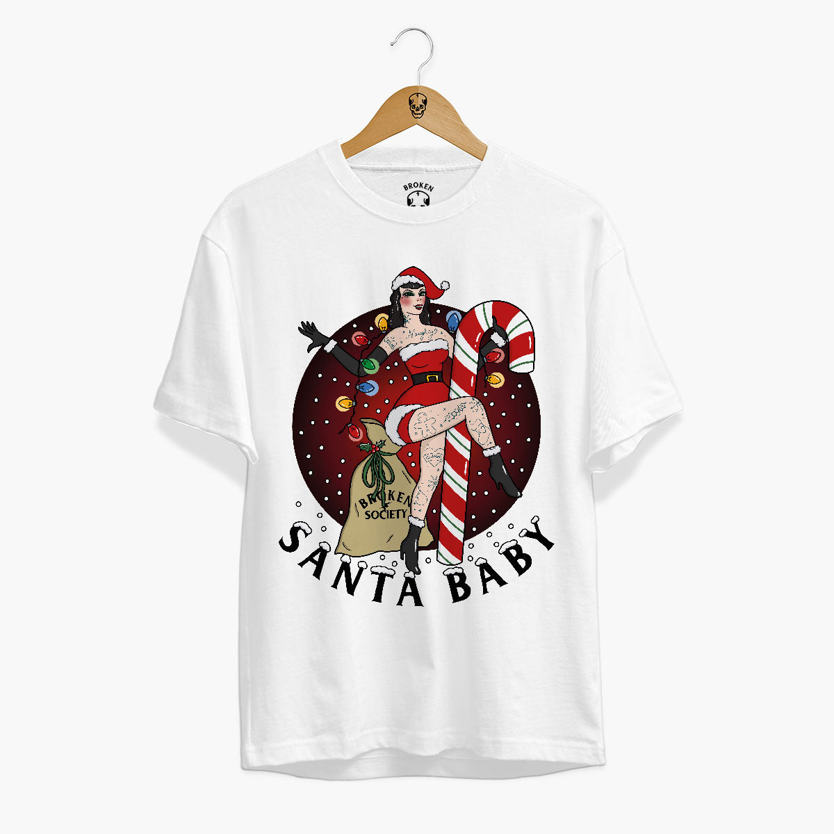 Santa Baby Christmas T-Shirt (Unisex)-Tattoo Clothing, Tattoo T-Shirt, EP01-Broken Society