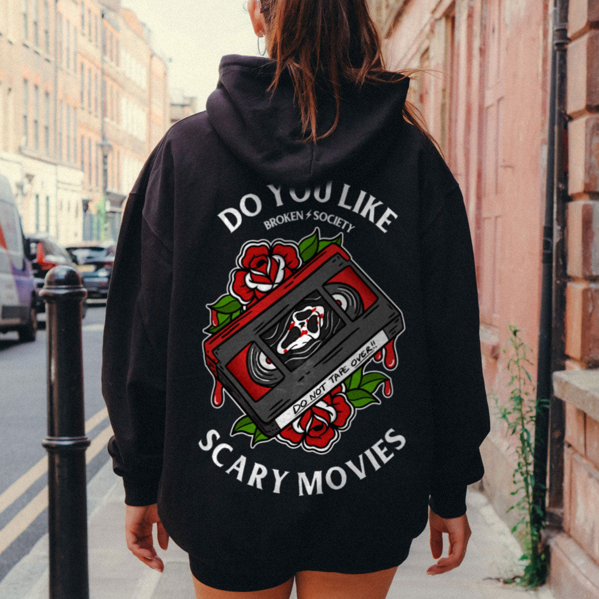 Scary Movies Hoodie (Unisex)-Tattoo Clothing, Tattoo Hoodie, JH001-Broken Society