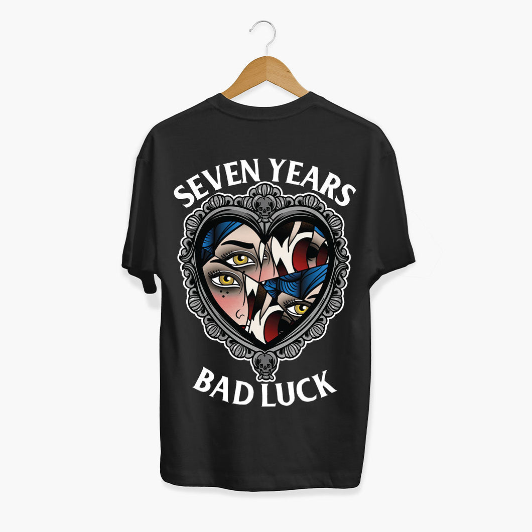 Seven Years Bad Luck T-shirt (Unisex)-Tattoo Clothing, Tattoo T-Shirt, N03-Broken Society