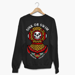 Sink Or Swim Sweatshirt (Unisex)-Tattoo Clothing, Tattoo Sweatshirt, JH030-Broken Society