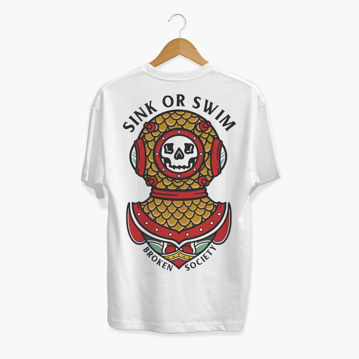 Sink or Swim T-shirt (Unisex)-Tattoo Clothing, Tattoo T-Shirt, N03-Broken Society