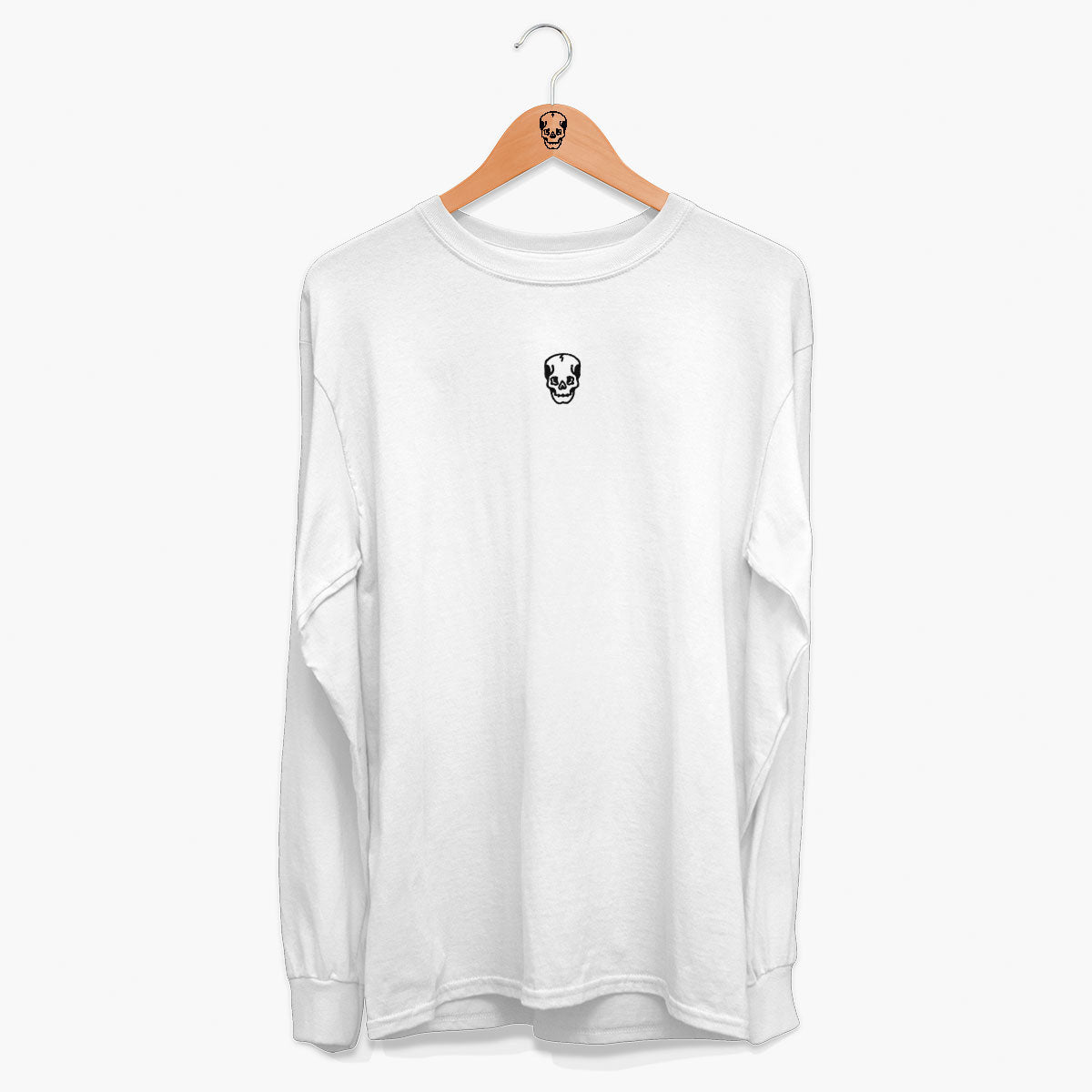 Skull Embroidered Long Sleeve T-Shirt (Unisex)-Tattoo Clothing, Tattoo Long Sleeve T-Shirt, EP185L-Broken Society