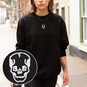 Skull Embroidered Sweatshirt (Unisex)-Tattoo Clothing, Tattoo Sweatshirt, JH030-Broken Society