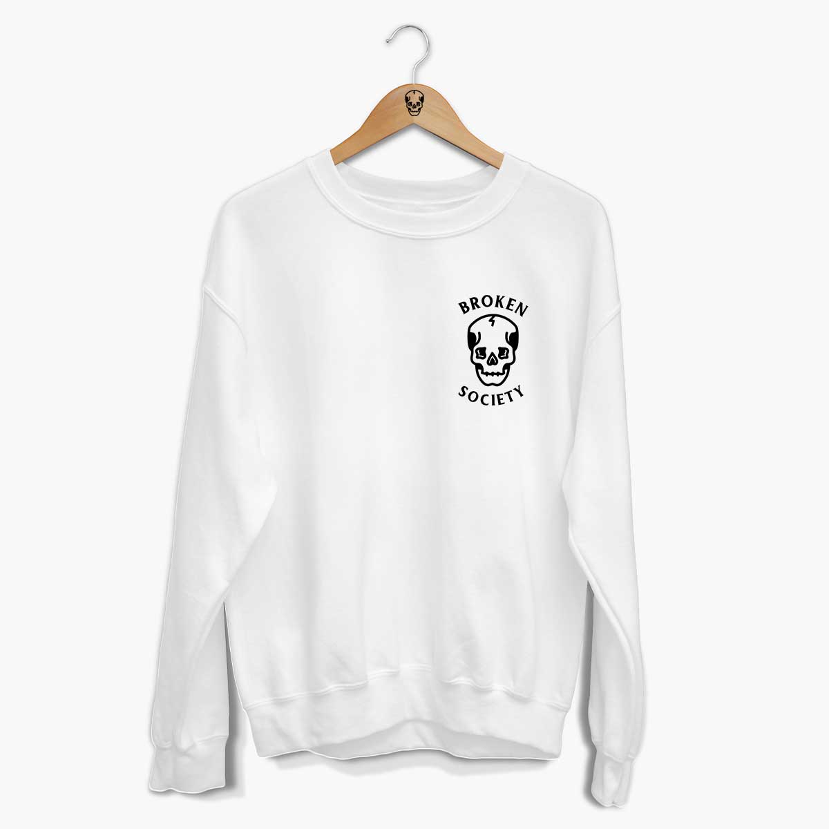 Broken Society Skull Sweatshirt (Unisex)-Tattoo Clothing, Tattoo Sweatshirt, JH030-Broken Society