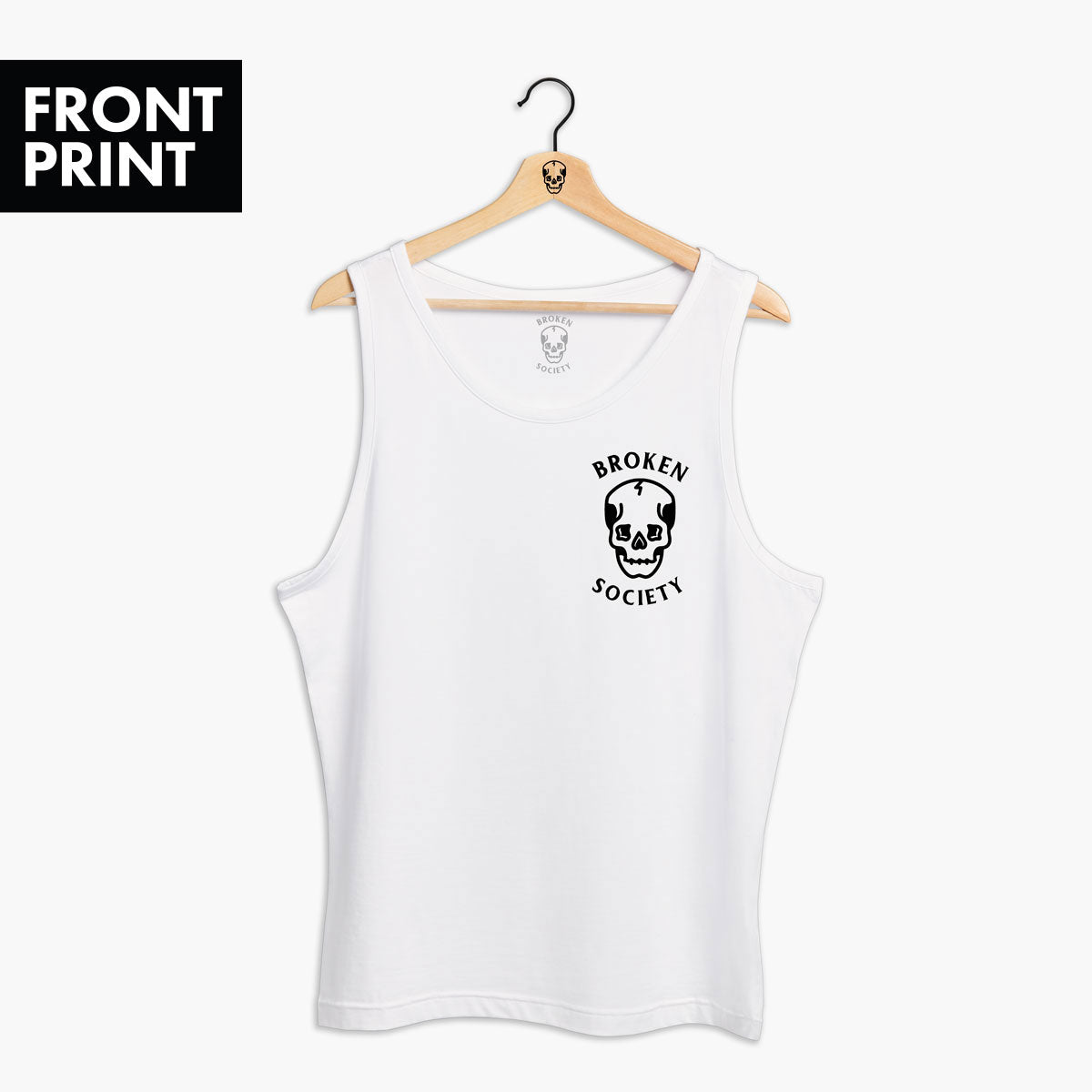 Skull Front Print Tank (Unisex)-Tattoo Clothing, Tattoo Tank, 03980-Broken Society