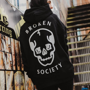 Skull Hoodie (Unisex)-Tattoo Clothing, Tattoo Hoodie, JH001-Broken Society