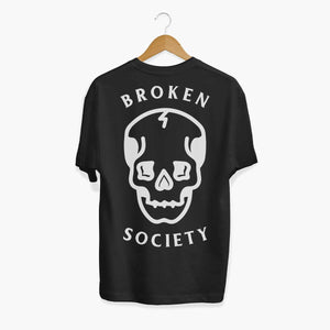 Broken Society Skull T-Shirt (Unisex)-Tattoo Clothing, Tattoo T-Shirt, N03-Broken Society