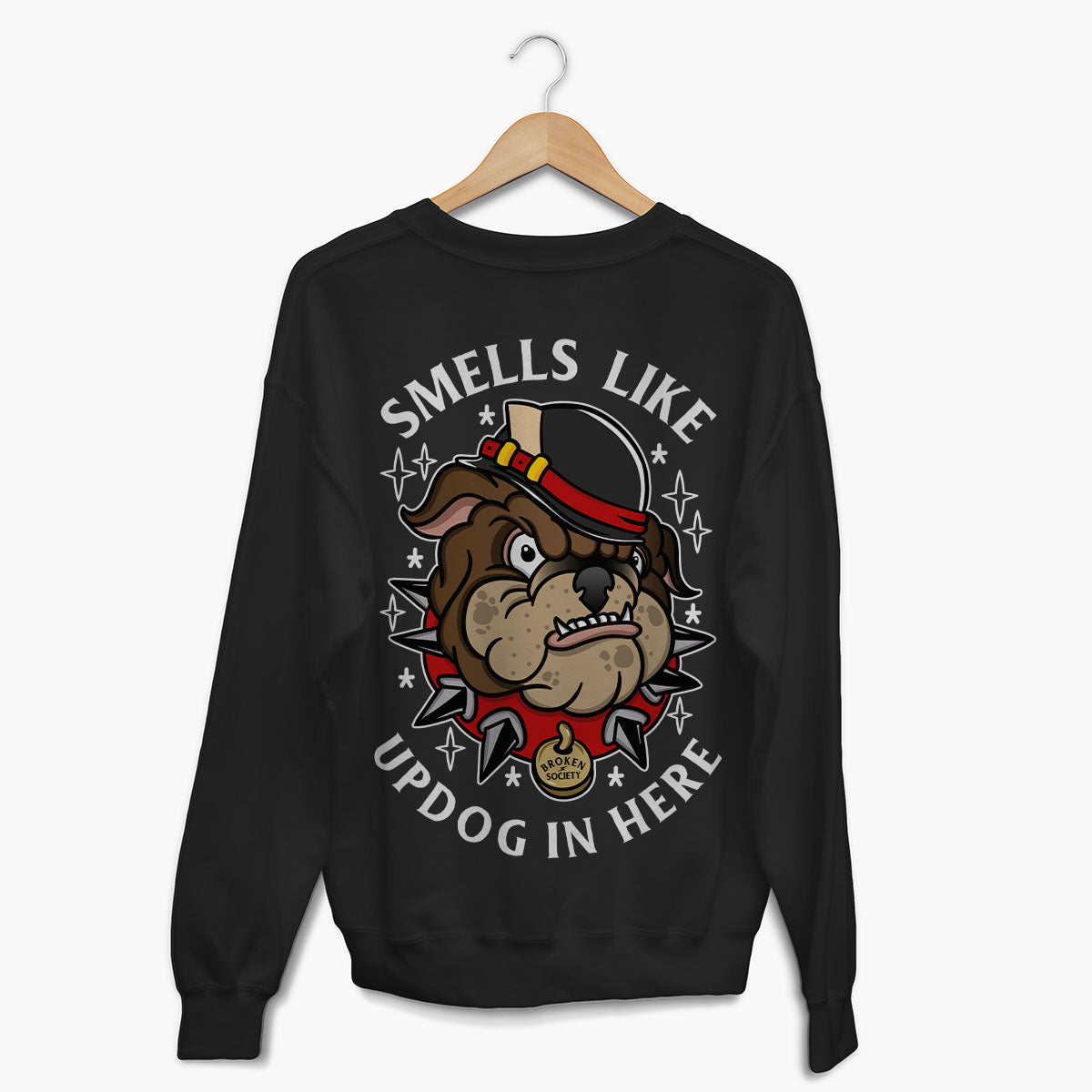 Smells Like Updog Sweatshirt (Unisex)-Tattoo Clothing, Tattoo Sweatshirt, JH030-Broken Society