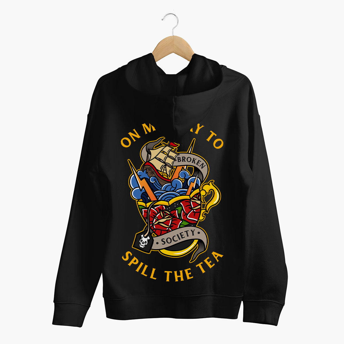 Spill The Tea Hoodie (Unisex)-Tattoo Clothing, Tattoo Hoodie, JH001-Broken Society