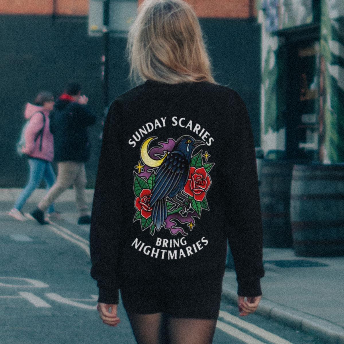 Sunday Scaries Sweatshirt (Unisex)-Tattoo Clothing, Tattoo Sweatshirt, JH030-Broken Society