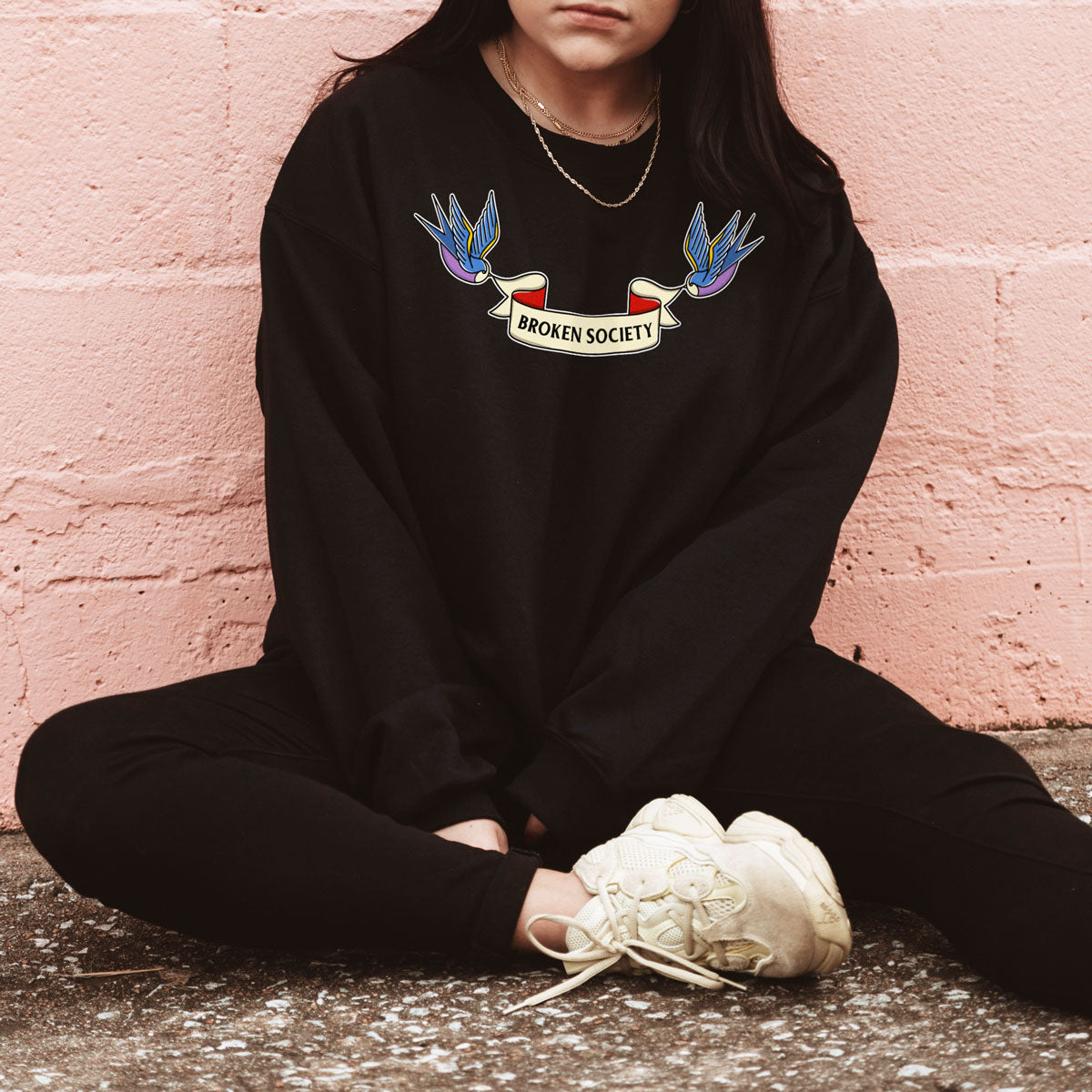 Swallows Sweatshirt (Unisex)-Tattoo Clothing, Tattoo Sweatshirt, JH030-Broken Society