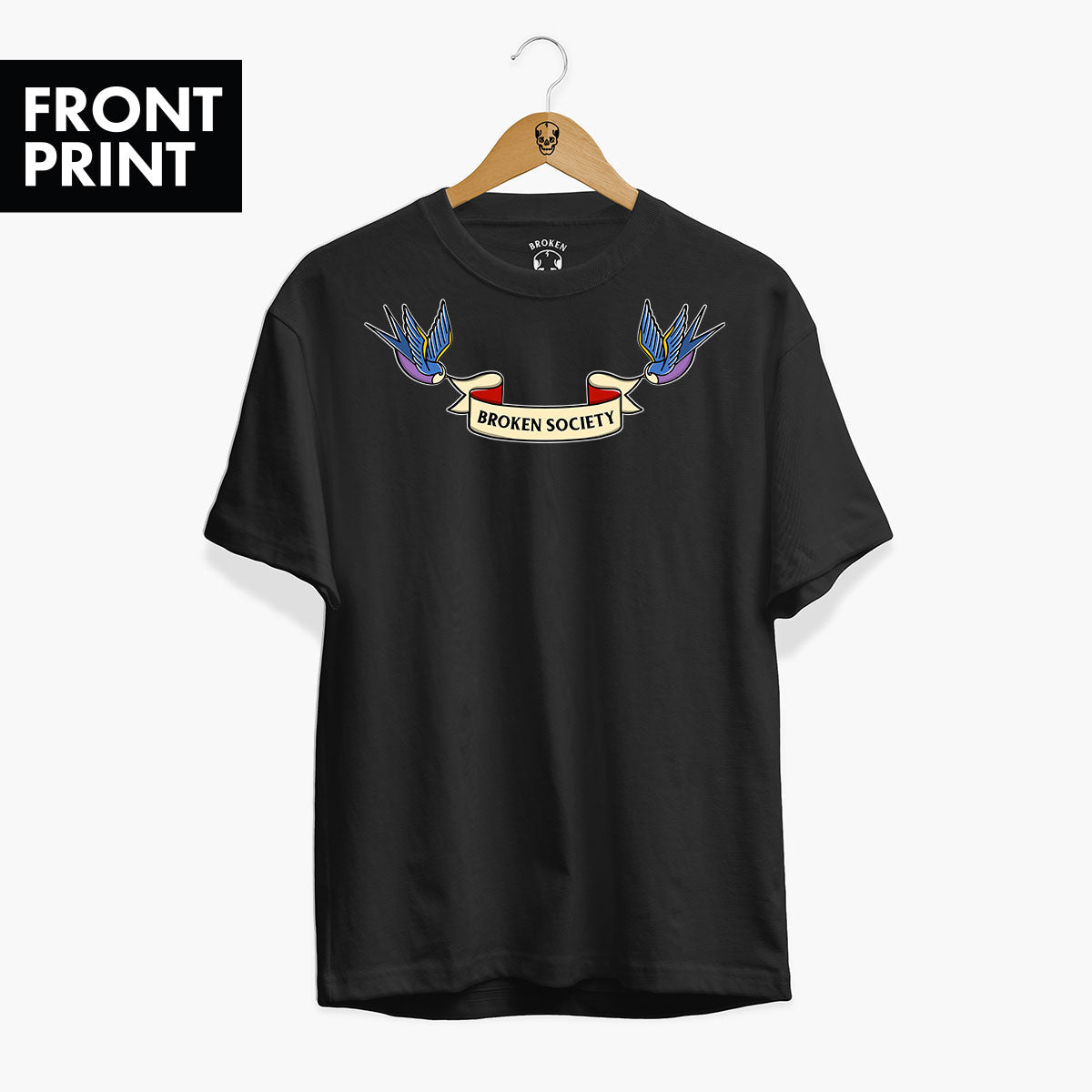 Swallows T-shirt (Unisex)-Tattoo Clothing, Tattoo T-Shirt, N03-Broken Society