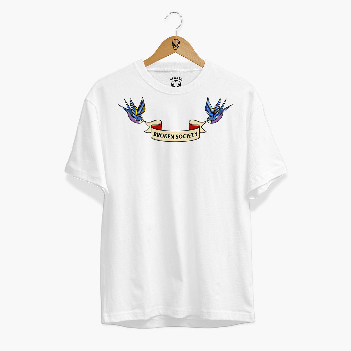 Swallows T-shirt (Unisex)-Tattoo Clothing, Tattoo T-Shirt, N03-Broken Society