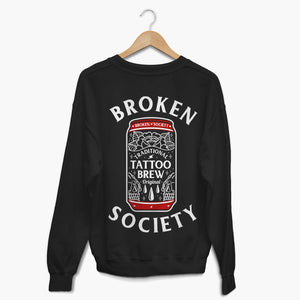Tattoo Brew Back Print Sweatshirt (Unisex)-Tattoo Clothing, Tattoo Sweatshirt, JH030-Broken Society