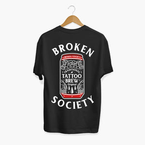 Tattoo Brew Back Print T-shirt (Unisex)-Tattoo Clothing, Tattoo T-Shirt, N03-Broken Society