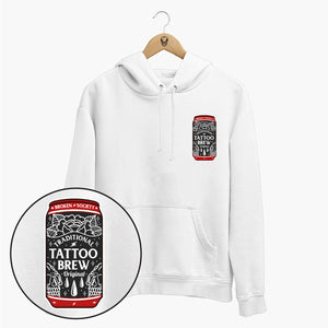 Tattoo Brew Front Print Hoodie (Unisex)-Tattoo Clothing, Tattoo Hoodie, JH001-Broken Society