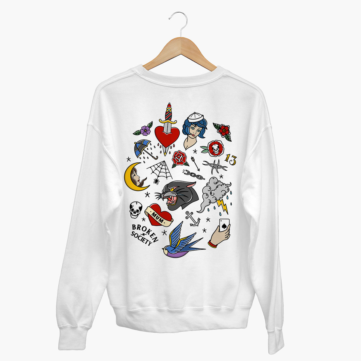 LIMITED: World Tattoo Day Sweatshirt (Unisex)-Tattoo Clothing, Tattoo Sweatshirt, JH030-Broken Society