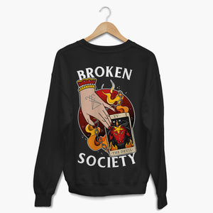 The Devil Tarot Sweatshirt (Unisex)-Tattoo Clothing, Tattoo Sweatshirt, JH030-Broken Society