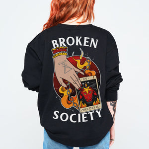 The Devil Tarot Sweatshirt (Unisex)-Tattoo Clothing, Tattoo Sweatshirt, JH030-Broken Society
