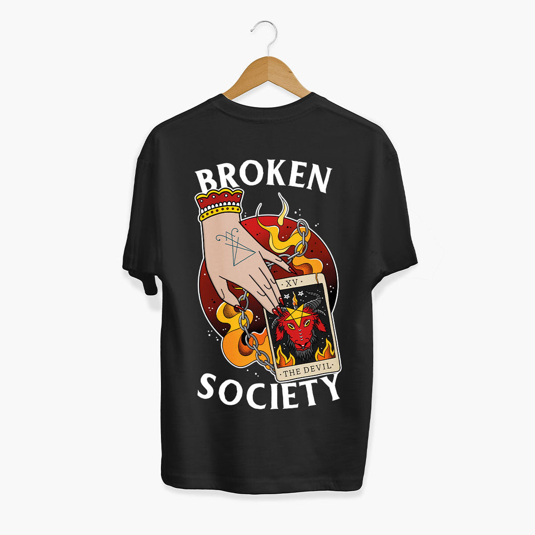 The Devil Tarot T-shirt (Unisex)-Tattoo Clothing, Tattoo T-Shirt, N03-Broken Society