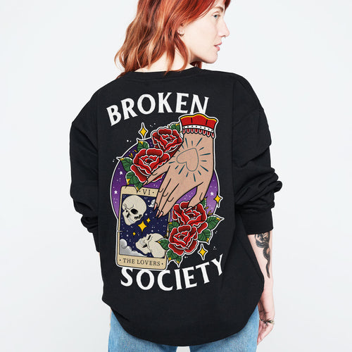 The Lovers Tarot Sweatshirt (Unisex)-Tattoo Clothing, Tattoo Sweatshirt, JH030-Broken Society