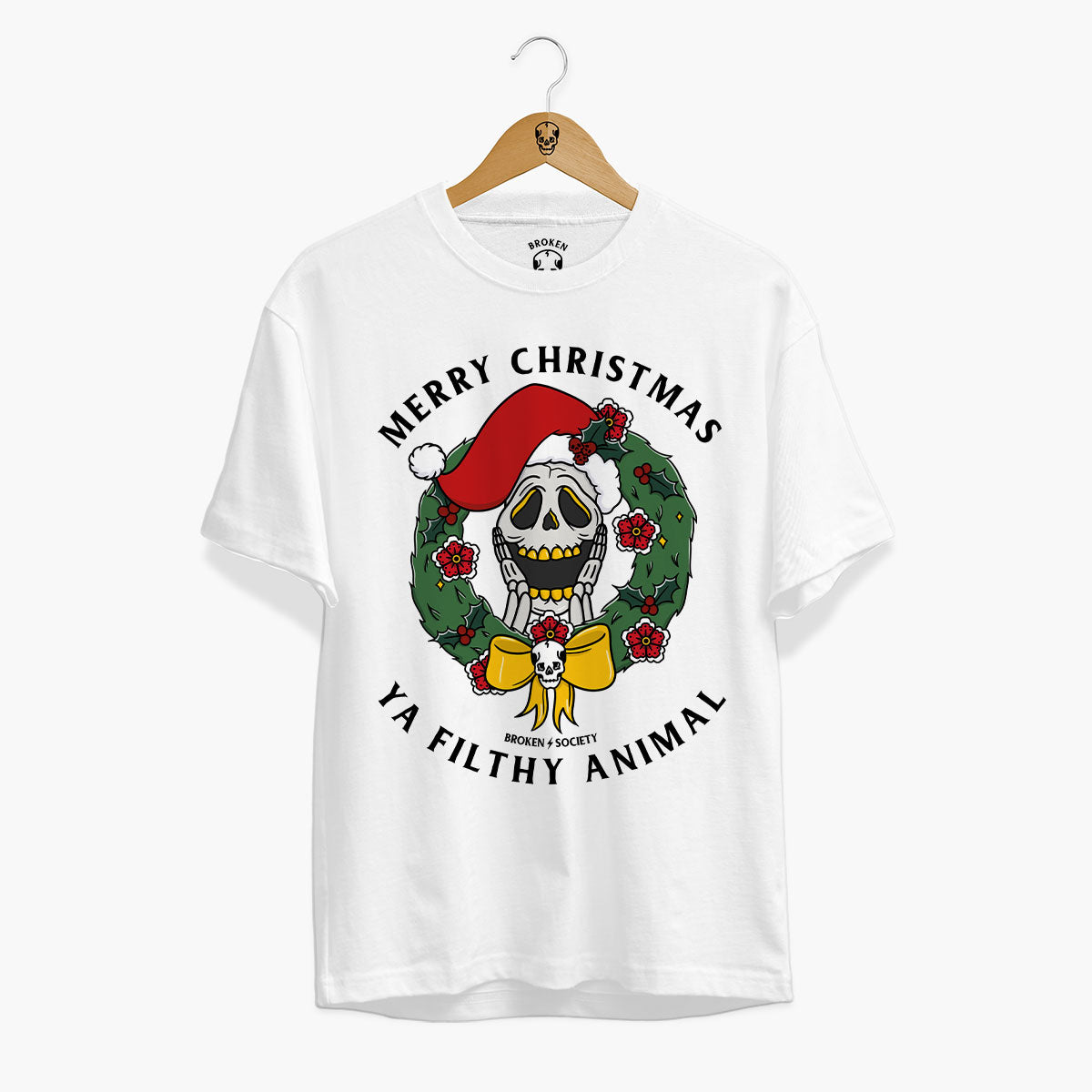 The Scream Christmas T-Shirt (Unisex)-Tattoo Clothing, Tattoo T-Shirt, EP01-Broken Society