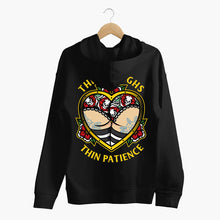 Laden Sie das Bild in den Galerie-Viewer, Thick Thighs Thin Patience Hoodie (Unisex)-Tattoo Clothing, Tattoo Hoodie, JH001-Broken Society