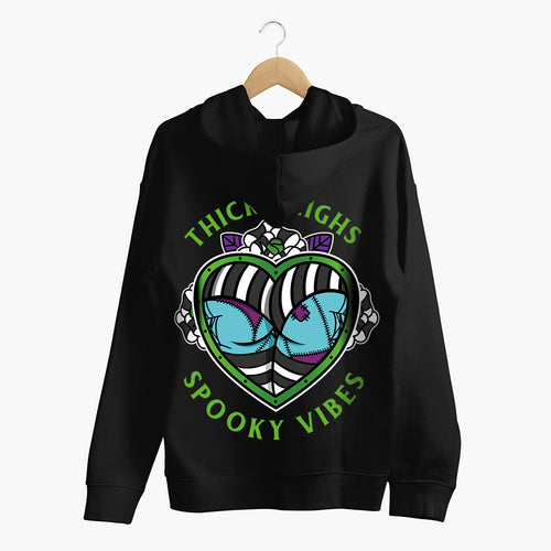 Thick Thighs Spooky Vibes Hoodie (Unisex)-Tattoo Clothing, Tattoo Hoodie, JH001-Broken Society