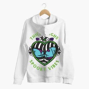 Thick Thighs Spooky Vibes Hoodie (Unisex)-Tattoo Clothing, Tattoo Hoodie, JH001-Broken Society