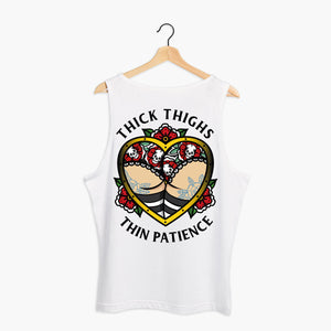 Thick Thighs Thin Patience Tank (Unisex)-Tattoo Clothing, Tattoo Tank, 03980-Broken Society