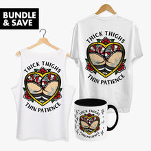 Cargar imagen en el visor de la galería, Thick Thighs Summer Bundle (White)-Tattoo Apparel, Tattoo Accessories, Tattoo Gift, Tattoo Bundle-Broken Society